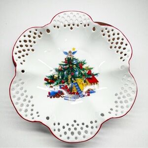 Vintage Reutter Porzellan German Porcelain Christmas Tree Candy Dish